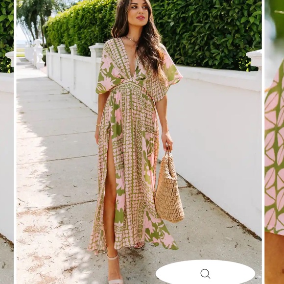 VICI A World To See Floral Slit Midi Dress - Picture 3 of 5